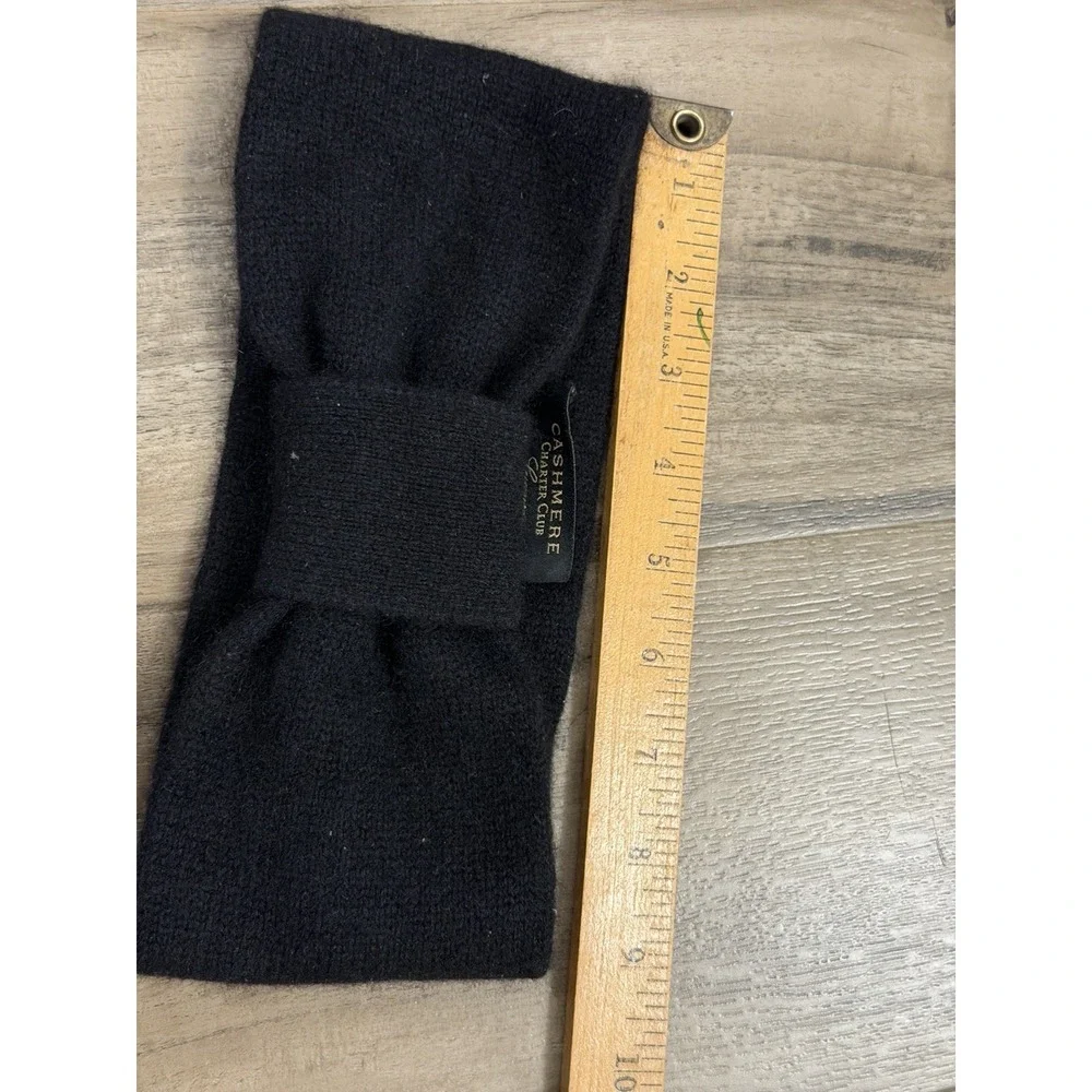 Charter Club women's black Luxury 100% Cashmere Headband/Earwarmer One size OS